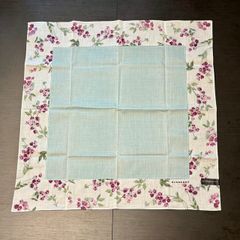 BURBERRY バーバリー　ハンカチ　白×水色　花柄