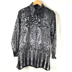 クリスチャンオジャール CHRISTIAN AUJARD シャツチュニック ベロア 柄模様 シースルー 日本製 ブラック 914842