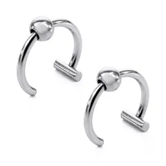 フェイクピアス 鼻ピ [1個で何役も使えるピアスが2個セット] ノンホールピアス 口ピ ピアス穴不要 ラブレット リップ [SCIOLTO(ショルト)] ノストリル セプタム メンズ [§ＳＣＩＯＬ　ＴＯ] レディース (内径10mmシルバー(ボール付き))