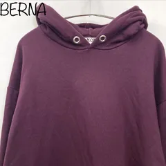 【BERNA】メンズ　パーカー　フーディ　裏起毛　XL　パープル　紫　イタリア