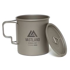 チタンマグカップ シングル 450ml フタ付き VASTLAND（ヴァストランド）