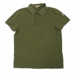 MONCLER モンクレール F10918A70510 ポロシャツ 半袖 ロゴ衿 トップス カーキ サイズM メンズ 【中古】