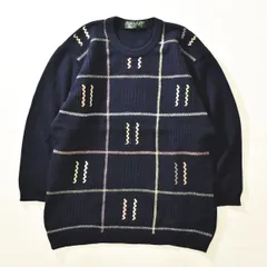 【Lyle&Scott】希少70sロゴ刺繍アーガイル柄ラムウールニット　ブラック ラコステ LACOSTE ロゴ 刺繍 アーガイル柄 ウール ニット - メルカリ
