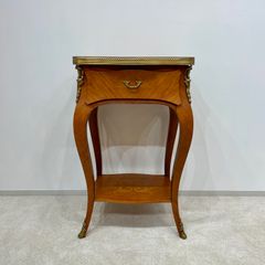 イタリア製　象嵌細工　テレフォンスタンド　引き出し付き