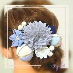 【つまみ細工・和玉髪飾り】和装/振袖/袴/卒業式/成人式/七五三/玉かんざし/ちりめん玉/アーティフィシャルフラワー