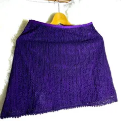 X miss キスミス【35】レディース 紫のレース刺繍 ミニスカート 古着のサムネイル
