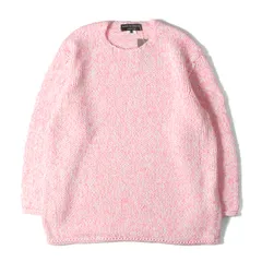 【新品】COMME des GARCONS HOMME PLUS コムデギャルソン オムプリュス ニット ホワイト×ピンク サイズ:XL | 25SS ブレンド ポリウール ローゲージ ニット セーター (PO-N010) | トップス 日本製【メンズ】