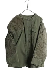 【お得なクーポン配布中!】 70s ALPHA 社製 米軍実物 US ARMY コットン サテン シューティング ジャケット メンズ M 70年製 ヴィンテージ ミリタリー ノーカラー 軍物