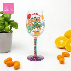 Lolita ワイングラス Life Is Better Your Birthday 22.4cm 誕生日 - ステキな人生に | かわいい おしゃれ ポップ モダン デザイン食器 アート ロリータ･ヤンシー 正規輸入品