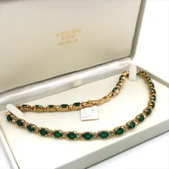 未使用 保管品 NINARICCI ニナリッチ ラインストーン カラーストーン レディース アクセサリー ネックレス 小物 ゴールド グリーン c19