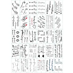 【特価セール】30枚セット 英語 かわいい 英文字 タトゥー リアル 文字 防水 長持ち 入れ墨シール タトゥーステッカー タトゥーシール ボディーシール メンズ レディース 刺青シール Yesallwas cute tattoo 5.7cm×9.7cm (A