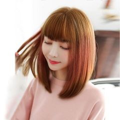 フリーサイズ フルウィッグ 超自然 ピンク wig 普段使い グラデーション 小顔 レディース ナチュラル エクステ 仮装 原宿系ハロウィン コスプレ