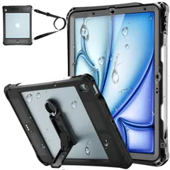 新品 Tmacjump iPad Air 11インチ M3(2025)/M2(2024) 、 iPad Air 10.9インチ 第5世代(2022)/第4世代(2020) 防水ケース IP68規格 完全防水 防塵 耐衝撃 ペン収納 保護フィルム付 キックスタン