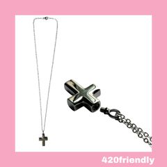 420friendly ニーズに合わせた クロスチャーム- (シルバー)