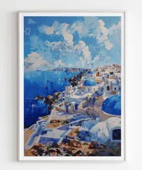 土屋茂　油彩画（SM）【サントリーニ島】 土屋茂油彩画（SM）【サントリーニ島】