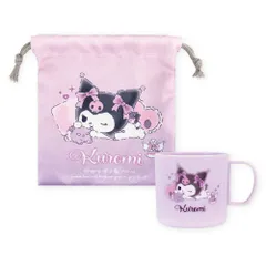 ☆ クロミ/ときめきワールド ☆ キャラクター プラコップ＆巾着セット プラコップ 巾着セット コップ袋 プラスチック コップ 子供 園児 子ども キッズ キャラクター グッズ しんちゃん すみっコぐらし ドラえもん かわいい 幼稚園 保育園 入園グッズ