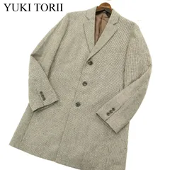 YUKI TORII HOMME ユキトリイ オム 秋冬 ウール ツイード 千鳥チェック★ チェスター コート Sz.L　メンズ