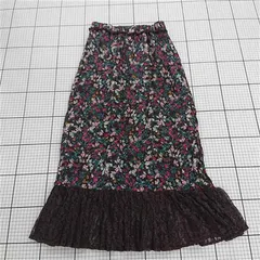 ◇ ⊂ FREE'S MART フリーズマート 花柄 レース ロング ギャザー スカート サイズFR ブラウン系 レディース E  【1509100079927】