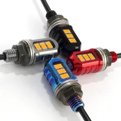 LED ウインカー SSモデル 極小サイズ M8 DC12V T6アルミ IPX6 4色 バイク 汎用 2個セット F-506【メール便】