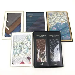 ヒロココシノ/ダンヒル他 ハンカチ 5点セット 未使用 ギフト ブランド まとめて 大量 箱ダメージ有 レディース メンズ