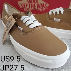 VANSバンズ■新品未使用 2022年 USA企画 廃版 ロンハーマン取扱い アナハイムファクトリー Authentic 44DX Eco Theory Leather Brown オーセンティック US9.5 JP27.5 本革 レザー 茶 定価12100