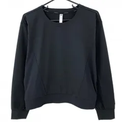 【超美品】アディダス 長袖Ｔシャツ 黒 異素材 無地 裾ゴム レディース L ゴルフウェア adidas