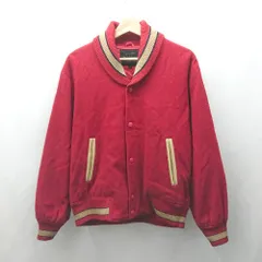 ◇ ⊇ ブランド不明 無地 長袖 アワードジャケット サイズL レッド系 メンズ E  【1506190012766】