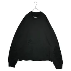 MM6 Maison Margiela(エムエムシックス) 24AW Unbrushed Jersey Sweatshirt 'Black' デストロイ 加工 オーバーサイズ スウェット SH2GU0010 L ブラック クルーネック ダメージ 加工のサムネイル