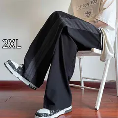 [2XL  ]メンズ  服  シンプル ファッション オシャレ 大人 かっこいい 大きいサイズ ストリート 紳士服 ストライプ 速乾 パンツ アメリカン ストリート ワイド レッグ スウェットパンツ 夏 薄手 ストレート カジュアル