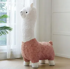 アルパカモデルのぬいぐるみスツール 椅子 かわいい おしゃれ お洒落 木製 インテリア 家具 リラックスタイム 癒し リビングルーム 贈り物