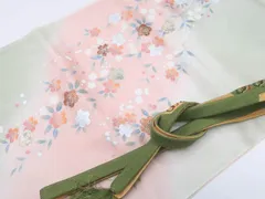 【一輝堂】【着物】和装小物　帯締め帯揚げセット　高麗組　金糸　銀彩　桜柄　帯締　帯揚　25w03-4294