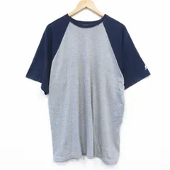 XL/古着 ラッセル 半袖 Tシャツ メンズ 無地 ツートンカラー ラグラン 大きいサイズ クルーネック グレー他 霜降り 25aug20 中古