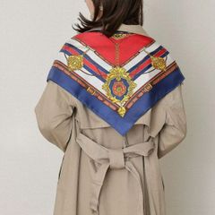横浜シルクスカーフ 90cm角 日本製（Uネイビー）