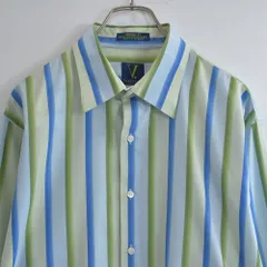 00s VAN HEUSEN ヴァン・ヒューゼン グラデーションストライプ シャツ ヴィンテージ 長袖 ワイシャツ ビンテージ USA アメリカ古着 メンズXL相当