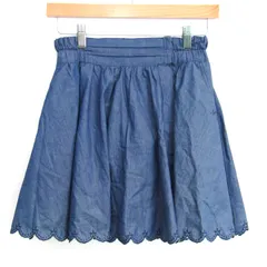 メゾピアノ スカート ボトムス フレア デニム キッズ 女の子用 M(150)サイズ ブルー Mezzo Piano 【中古】