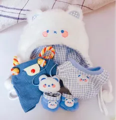 20cmぬいぐるみ服 着せ替え ぬい活 推し活 推しぬい 綿人形 棉花娃娃 ちびぬい服 ちびぐるみ コットンドール ちびぬい服 コスチューム 着せ替え ぬい服 アンスタ kpop シロクマ 5点セット