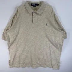 古着 90's/90年代 ポロバイラルフローレン Polo by Ralph Lauren 半袖 ポロシャツ ロゴ 刺繍 USA製 2ボタン L  グレー 無地 メンズ