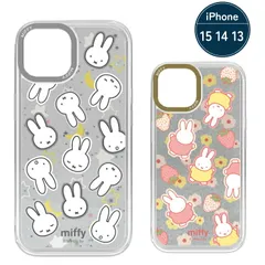 ミッフィー iPhone15 iPhone14 iPhone13 ケース クリア Miffy スマホ カバー カメラフレーム インナーシート付仕様 iPhone 15 14 13 ２眼 アイフォン 【１週間以内発送】【ゆうパケットにて発送】