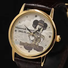 稼働 東京ディズニーランド QZ キャラクター文字盤 ミッキーマウス アンティーク レディース腕時計 KMR 2000000 NSK