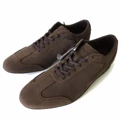 ミズノ MIZUNO ウォーキングシューズ スニーカー LD40 CROSS B1GC162355 本革 ヌバック レザー 幅広ワイズ 25.0cm EEE ダークブラウン こげ茶色 タグ付 美品