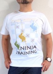 忍者Ｔシャツ　ニンジャＴシャツ　ニッポンモチーフのＴシャツ　市松模様　和柄　忍者