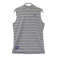 サイズ：2 PEARLY GATES パーリーゲイツ  ハイネック ノースリーブシャツ ボーダー柄 ホワイト系 [240101442586] ゴルフウェア レディース ストスト