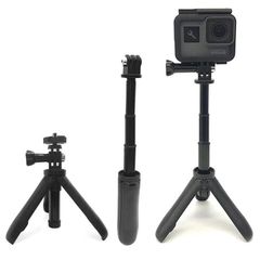 アクションカメラ、GoPro、1/4ネジ対応カメラ用 小型　卓上三脚スタンド アダプタ ネジ 本体用ホルダー　3点セット 固定 スタンド カメラ プラスチック 自撮り棒 セルフィスティック