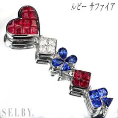 K18WG ルビー ダイヤモンド ペンダントネックレス 0.56ct D0.13ct  