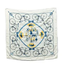 エルメス スカーフ カレ90 シルク100% LES BECANES レディース