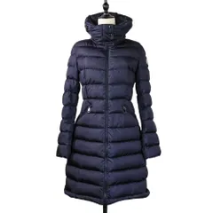 美品 クリーニング済 MONCLER モンクレール FLAMMETTE フラメッテ スタンドカラー 2way ダウンコート 1 ネイビー レディース 古着 中古 USED