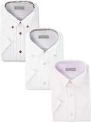 DRESSCODE101 ドレスコード101 ビジネスシャツ ワイシャツ 半袖 3枚組 Yシャツ 形態安定 シャツ