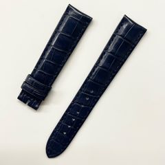 【中古品 時計ベルト】Paul Gerber　ポールゲルバー　純正バンド　18ｍｍ/16ｍｍ　ネイビー　ワニ革
