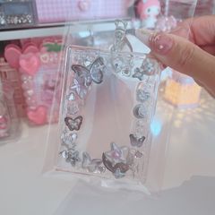No.243    フォトインキーホルダー　レジンデコケース　黒　漆黒