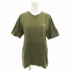 ポロ ラルフローレン POLO RALPH LAUREN Tシャツ カットソー Vネック ポニー刺繍 半袖 L カーキ /FF